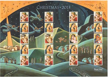 GREAT BRITAIN 2013 Christmas m/s Smiler MNH**