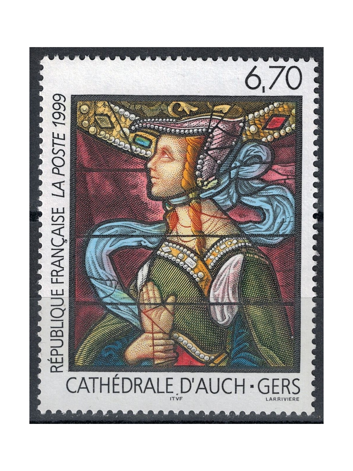 FRANCE 1999 Art (Stained Glass Window of the Cathedral of Auch) MNH**