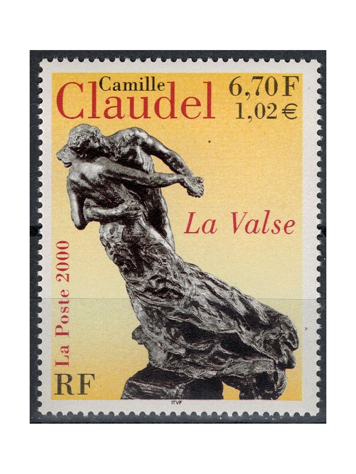 FRANCE 2000 Art (Camille Claudel, La Valse) MNH**