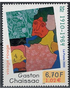 FRANCE 2000 Art (Gaston Chaissac, Red Face) MNH**