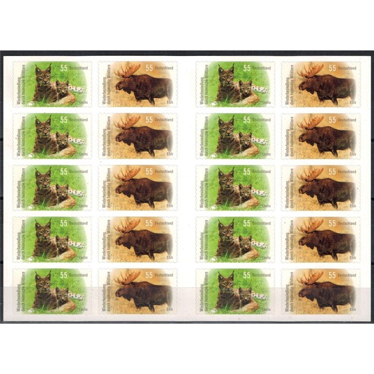 GERMANIA BRD 2012 Fauna, Lince e Alce LB MNH**