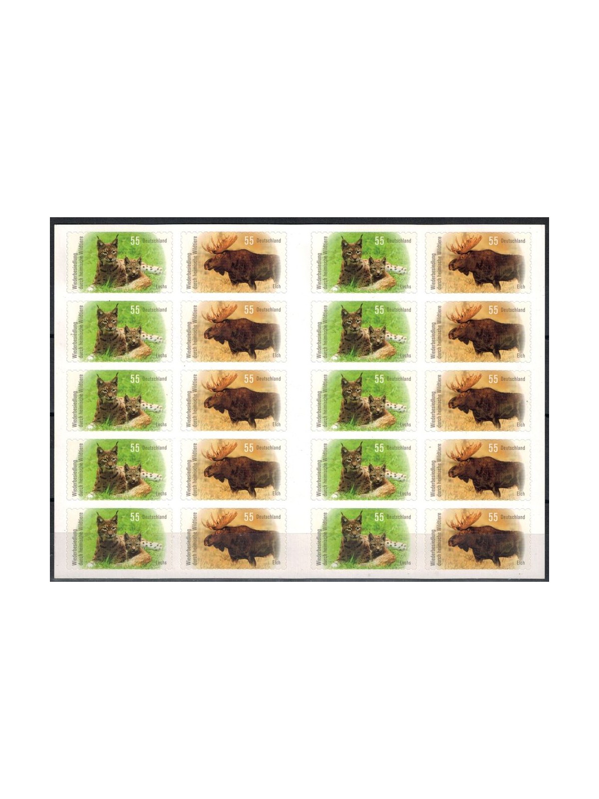 GERMANIA BRD 2012 Fauna, Lince e Alce LB MNH**