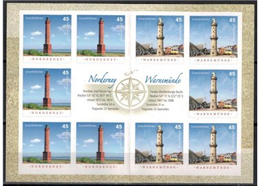 GERMANY BRD 2011 Lighthouses (Warnemunde - Norderney) booklet MNH**