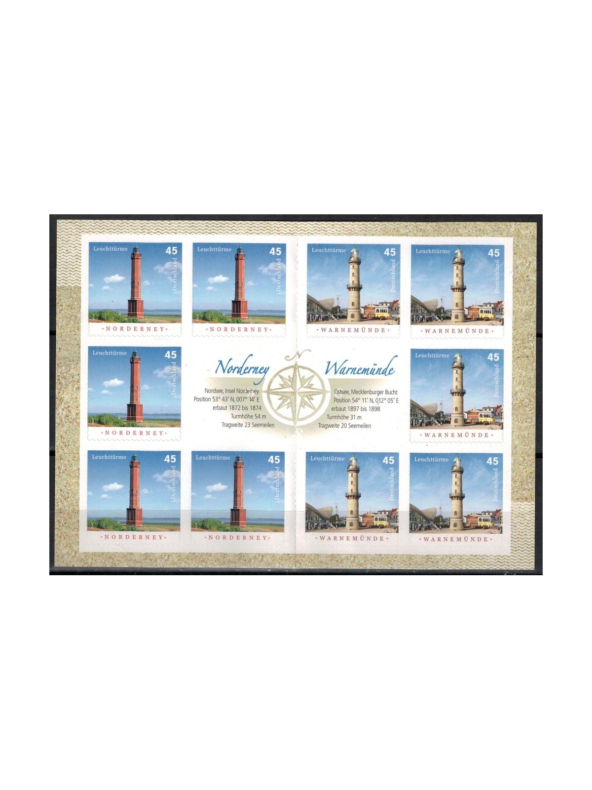GERMANY BRD 2011 Lighthouses (Warnemunde - Norderney) booklet MNH**