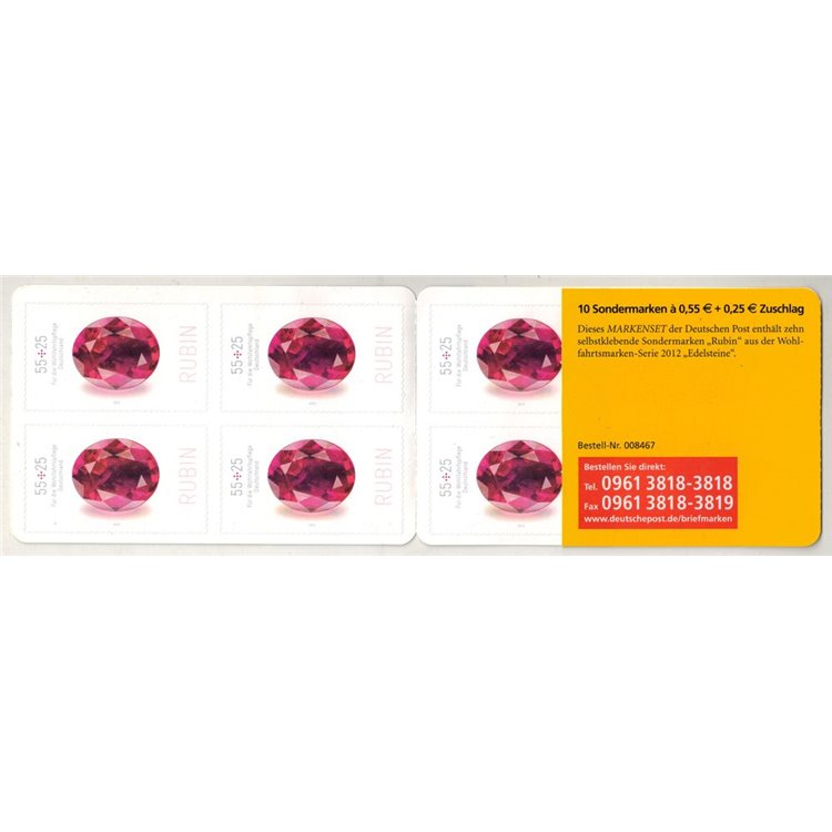 GERMANY BRD 2012 Precious Stones (Ruby) booklet MNH**