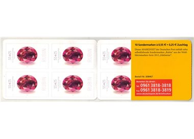 GERMANY BRD 2012 Precious Stones (Ruby) booklet MNH**