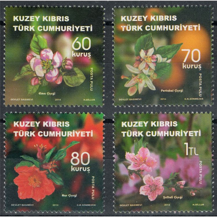 CIPRO DEL NORD 2014 Piante da frutta, Fiori 4v MNH**