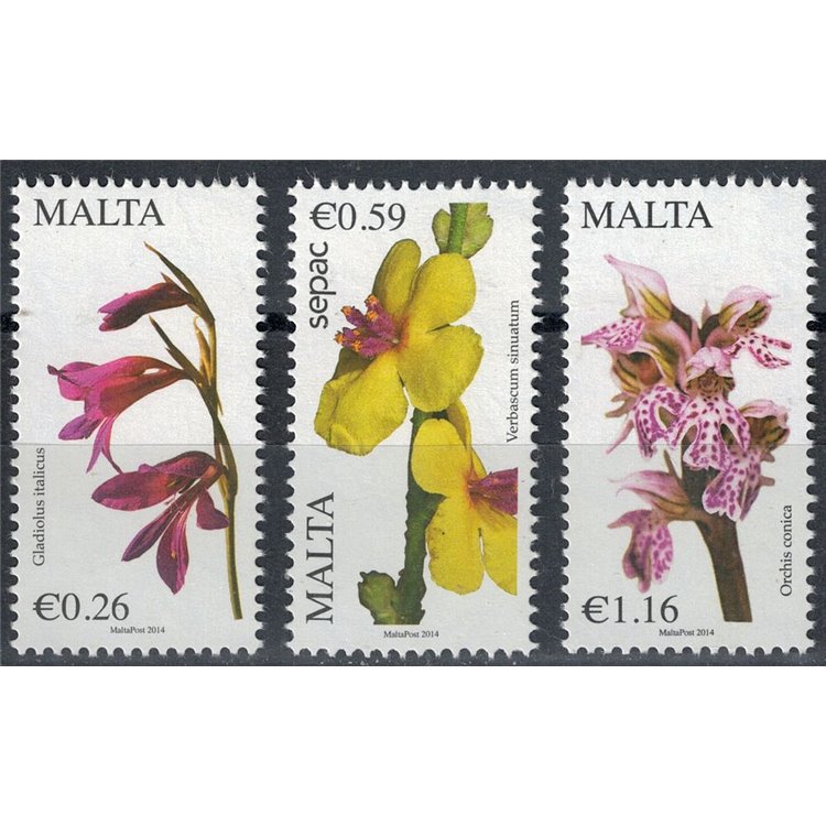 MALTA 2014 Flora, fiori 3v MNH**