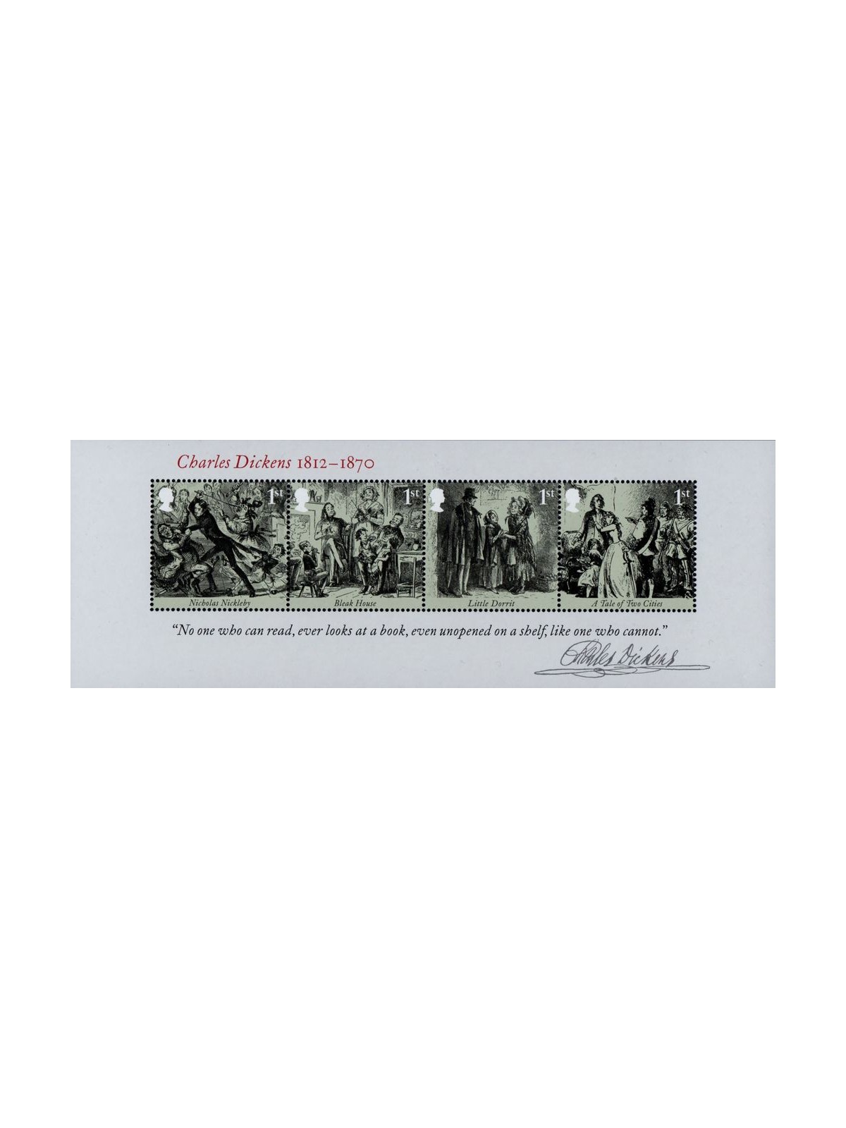 GREAT BRITAIN 2012 Charles Dickens s/s MNH**