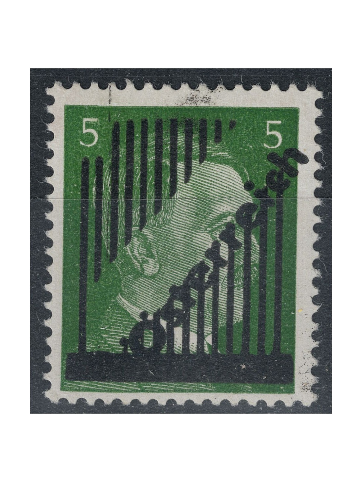 AUSTRIA 1945 Francobollo di Germania 5p soprastampato con righe verticali MNH**