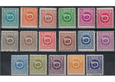 AUSTRIA 1945 Serie ordinaria, corno di posta 17v MNH**