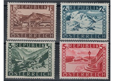 AUSTRIA 1945 Vedute, paesaggi (scellini) 2° tipo 4v MNH**