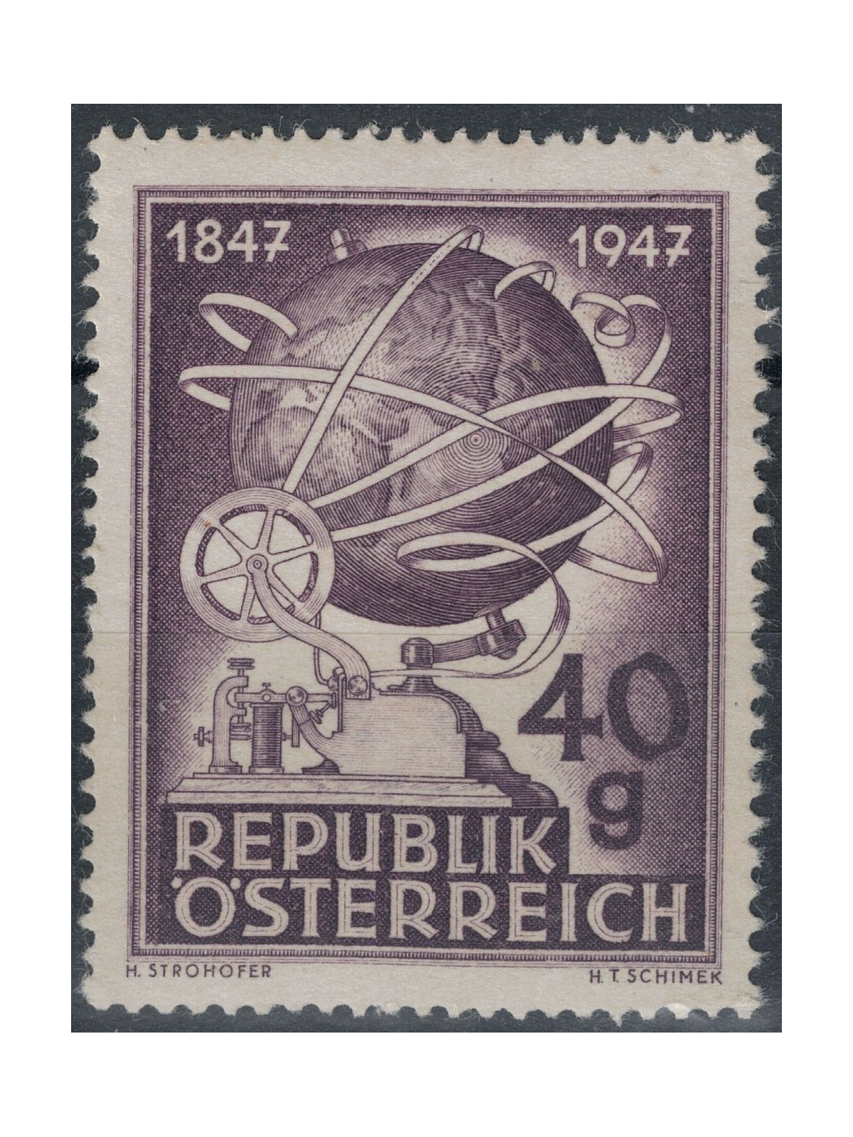AUSTRIA 1947 Centenary of the Telegraph MNH**