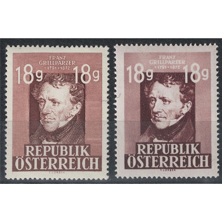 AUSTRIA 1947 Franz Grillparzer 2v MNH**