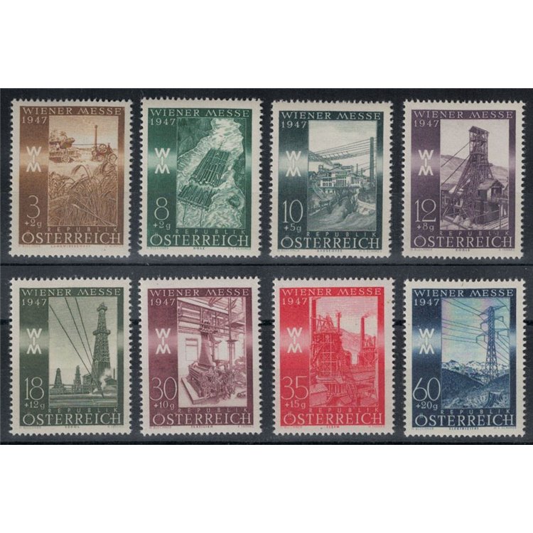 AUSTRIA 1947 Fiera di Primavera di Vienna 8v MNH**
