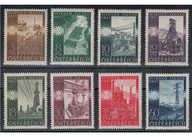 AUSTRIA 1947 Fiera di Primavera di Vienna 8v MNH**