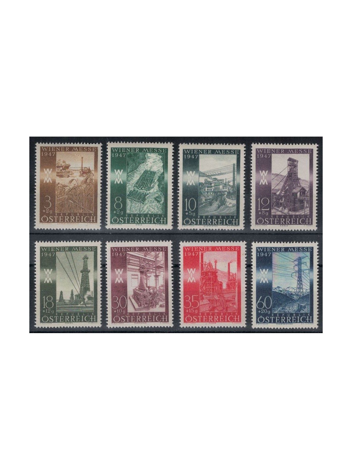 AUSTRIA 1947 Vienna Spring Fair 8v MNH**