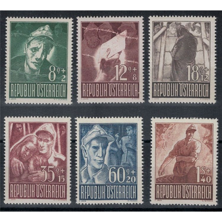 AUSTRIA 1947 Pro prisoners of war 6v MNH**