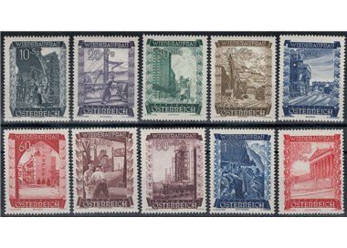 AUSTRIA 1948 Pro ricostruzione, vedute diverse 10v MNH**
