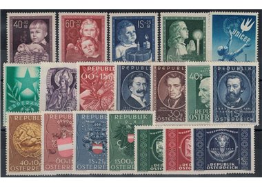 AUSTRIA 1949 Annata completa 19v MNH**