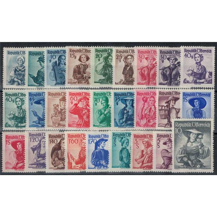 AUSTRIA 1948-50 Costumi regionali 27v MNH**