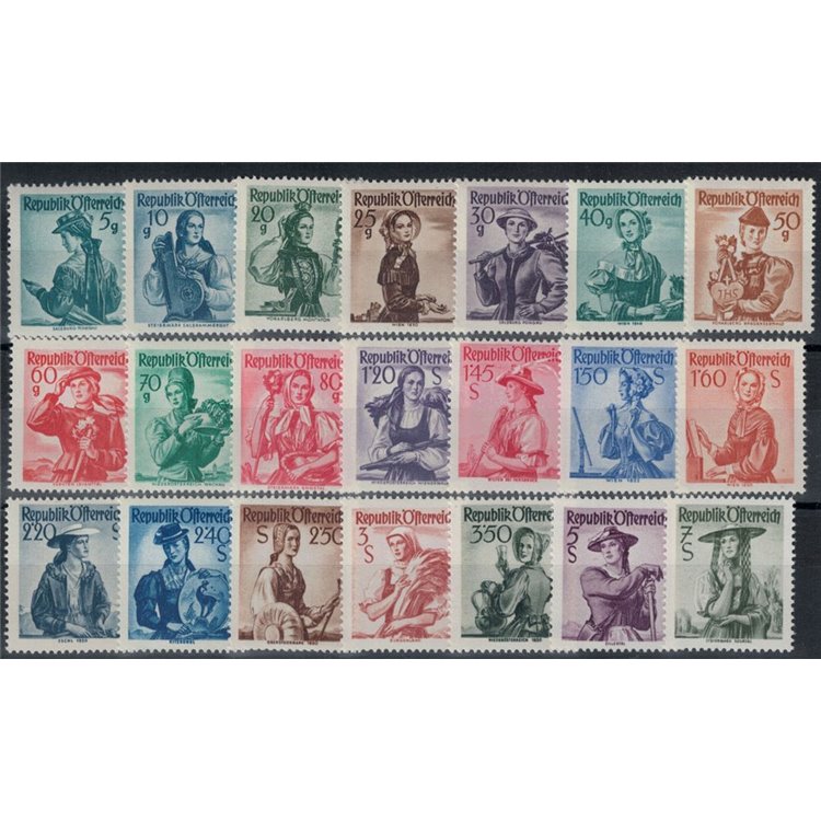 AUSTRIA 1958-59 Regional costumes 21v MNH**