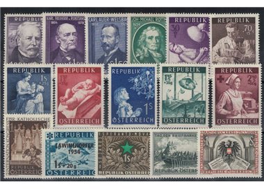 AUSTRIA 1954 Annata completa 16v MNH**