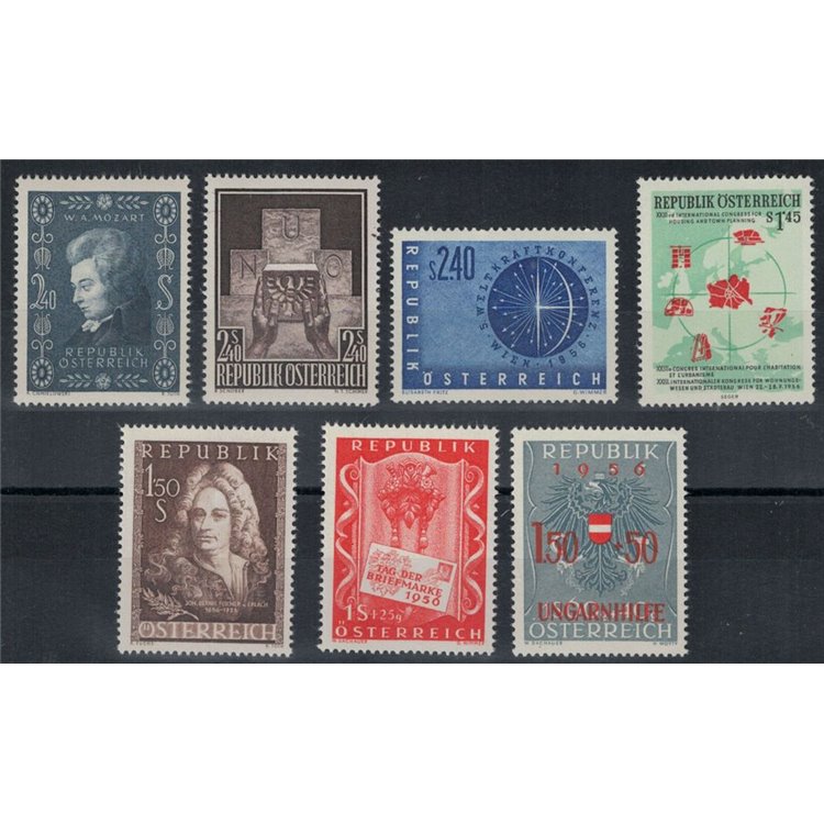 AUSTRIA 1956 Complete vintage 7v MNH**