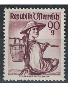 AUSTRIA 1948-50 Regional Costumes, Styria, 90g MNH**