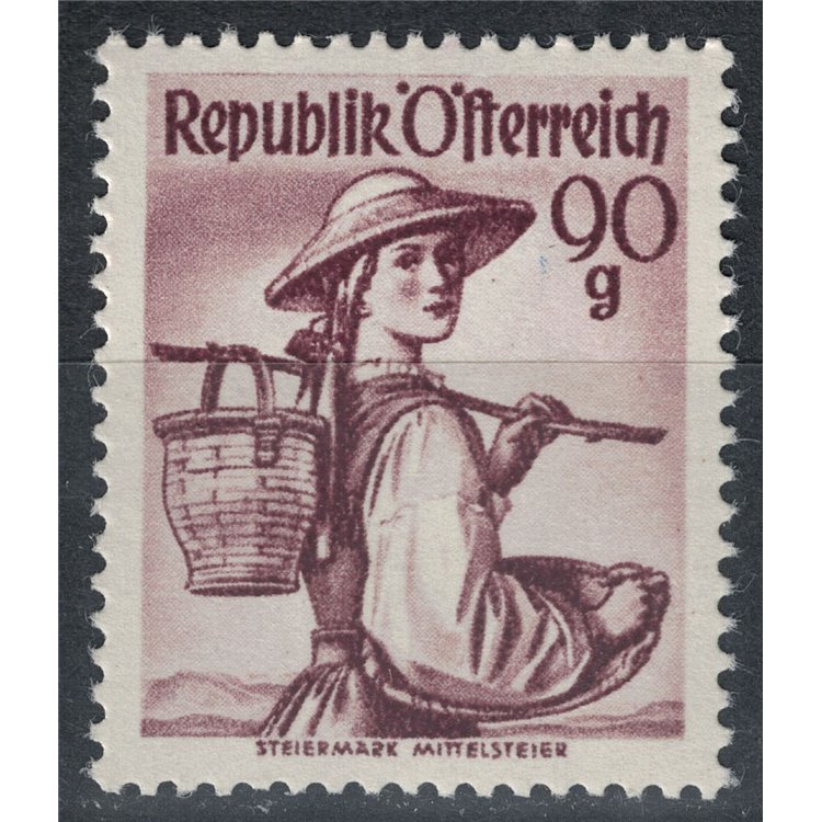 AUSTRIA 1948-50 Regional Costumes, Styria, 90g MNH**