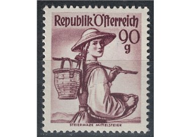 AUSTRIA 1948-50 Costumi regionali, Stiria, 90g MNH**