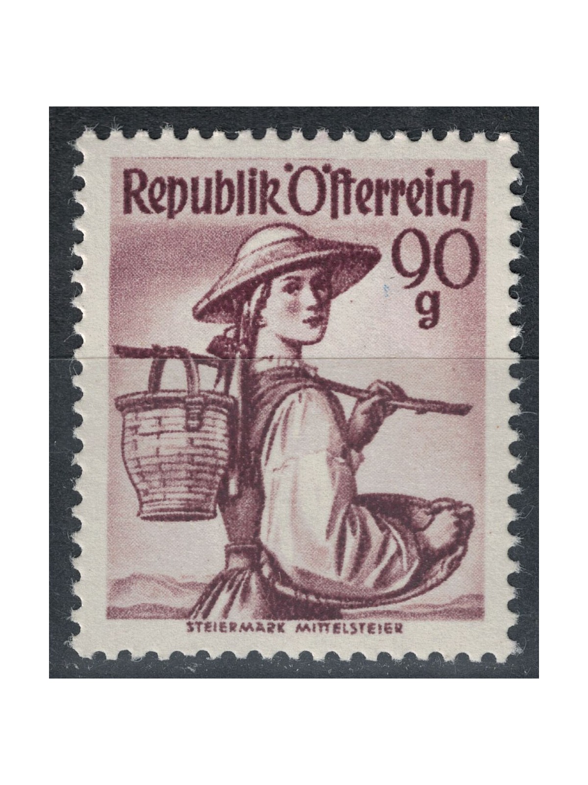 AUSTRIA 1948-50 Regional Costumes, Styria, 90g MNH**