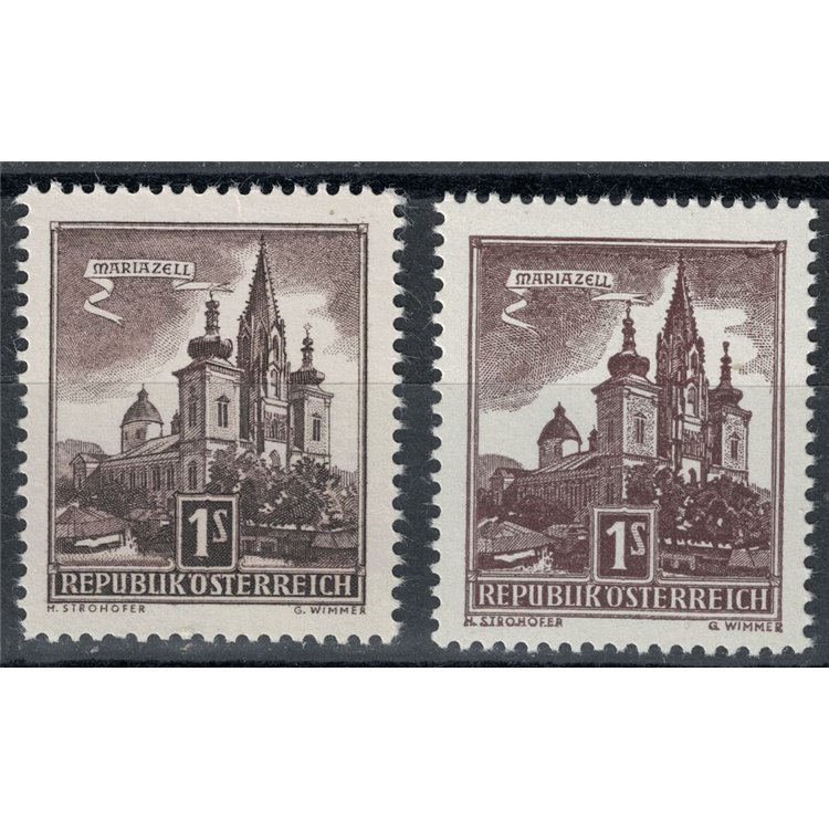 AUSTRIA 1957 Mariazell Basilica 2v MNH**