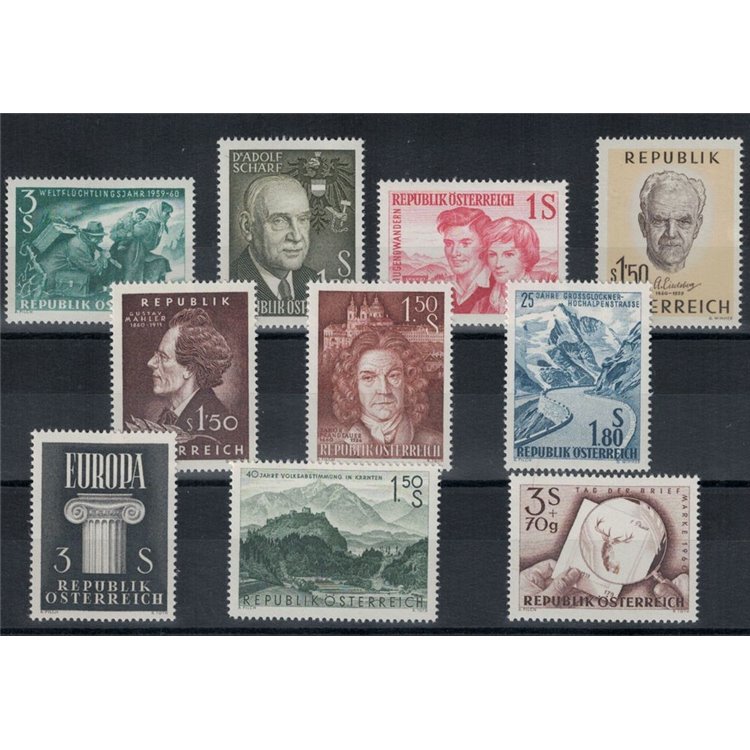 AUSTRIA 1960 Annata completa 10v MNH**