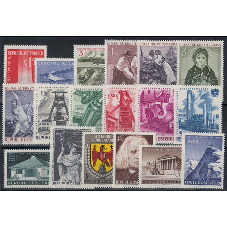 AUSTRIA 1961 Annata completa 18v MNH**