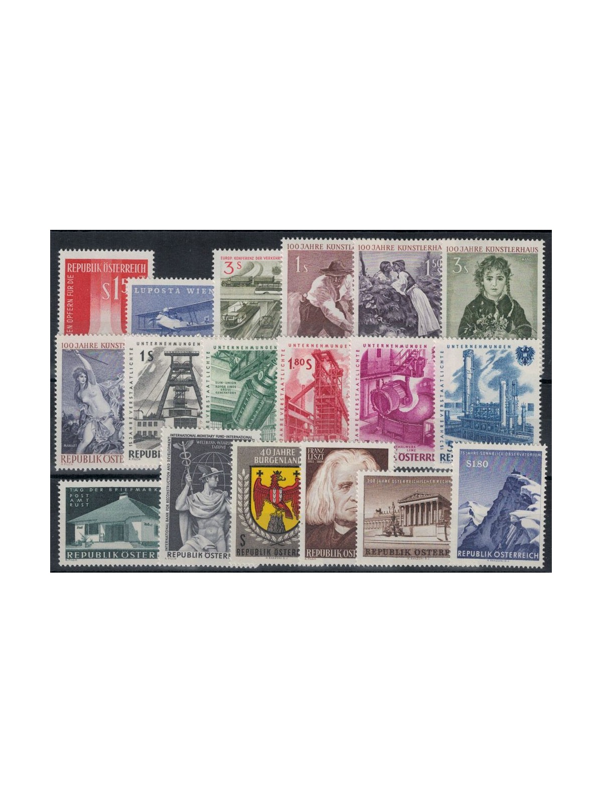 AUSTRIA 1961 Annata completa 18v MNH**