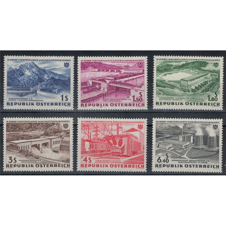 AUSTRIA 1962 Nationalization of Electricity 6v MNH**
