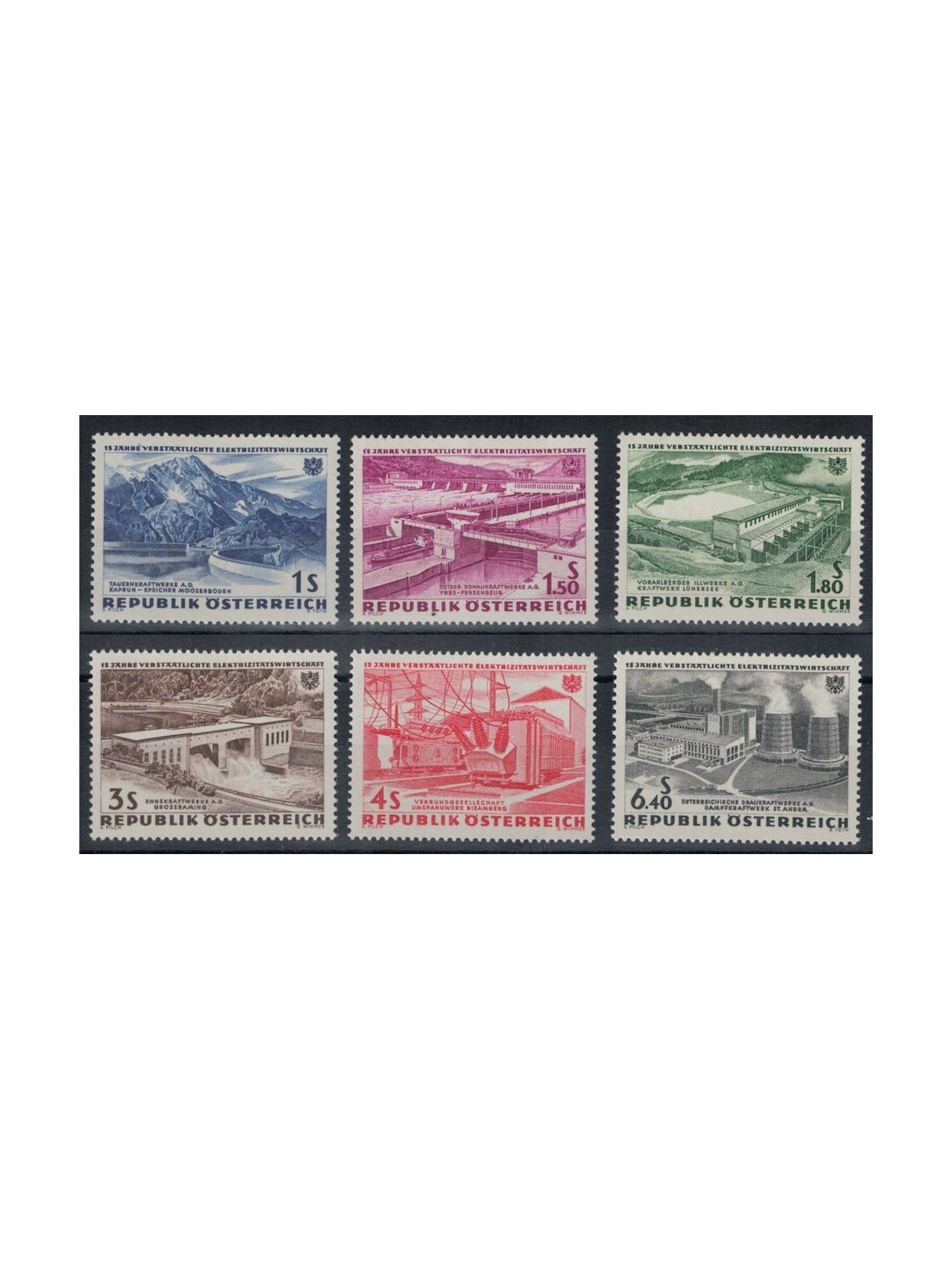 AUSTRIA 1962 Nazionalizzazione dell'energia elettrica 6v MNH**