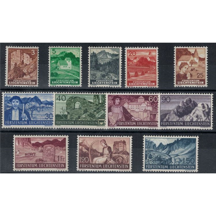 LIECHTENSTEIN 1937-38 Vedute diverse 12v MNH**