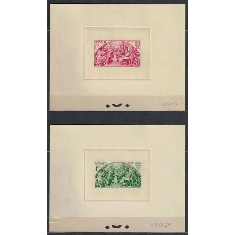 MONACO 1951 Anno Santo, prova di lusso, 2v MNH**
