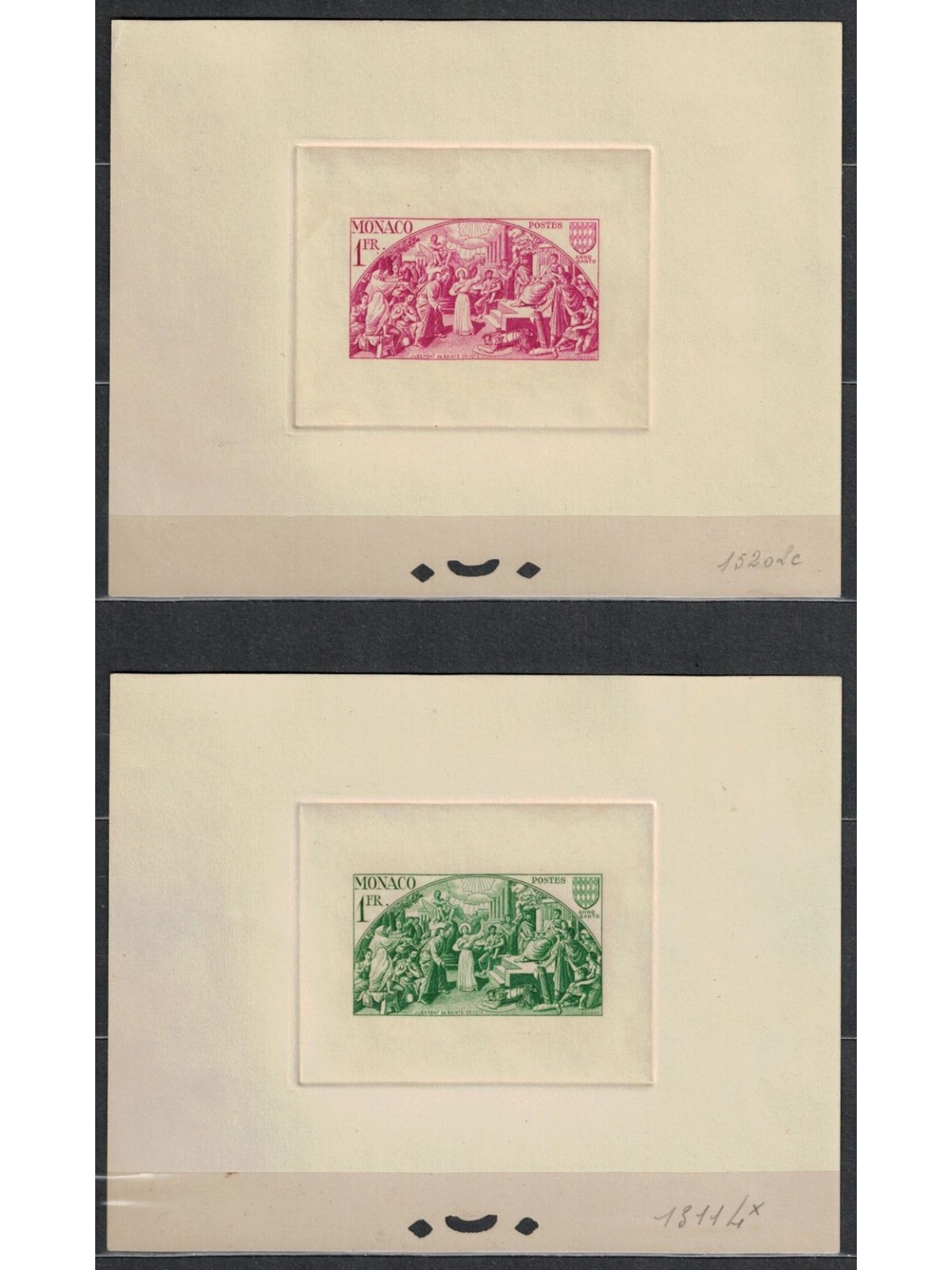 MONACO 1951 Anno Santo, prova di lusso, 2v MNH**