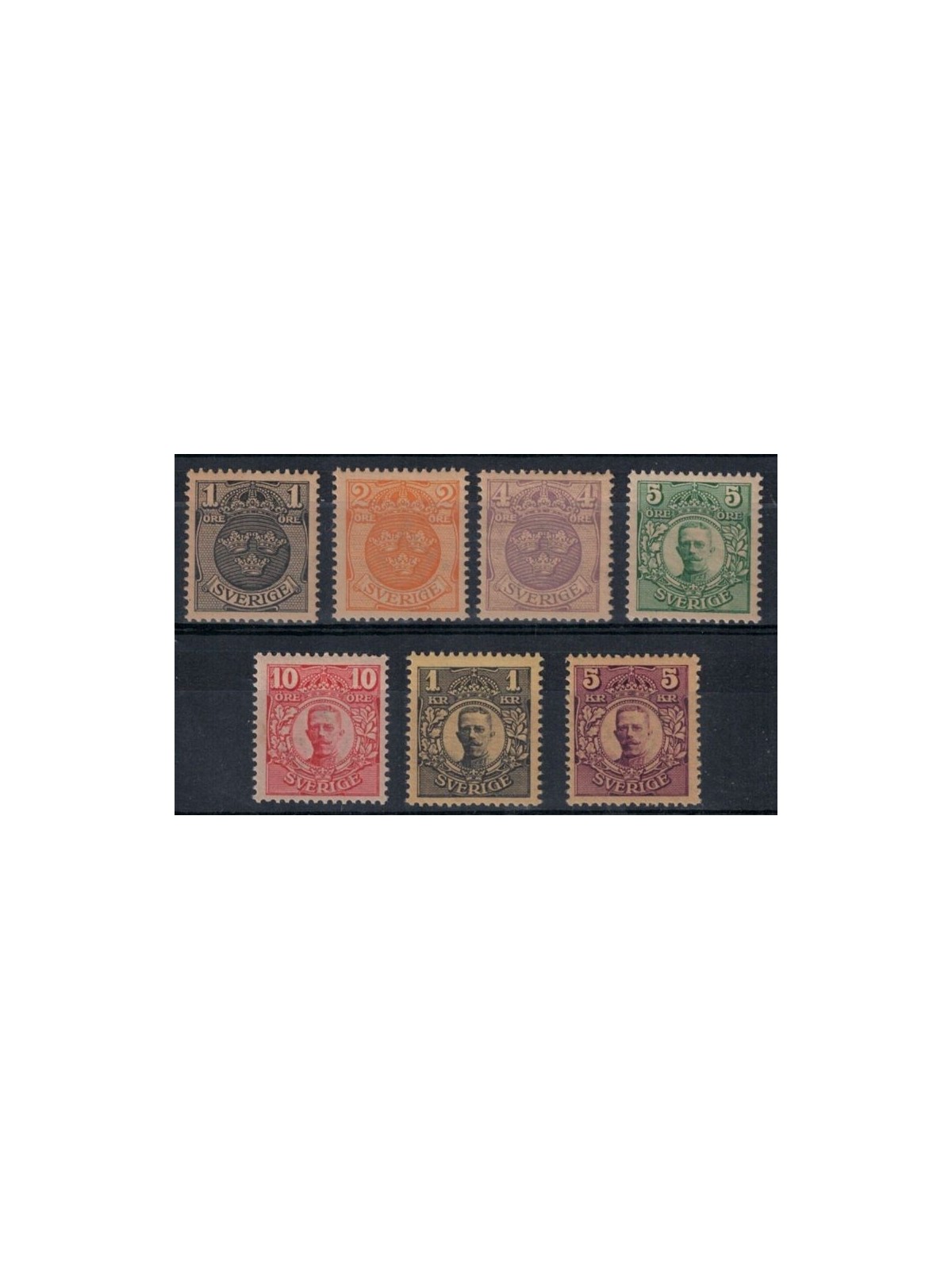 SVEZIA 1910-14 Re Gustavo V 7v MNH**