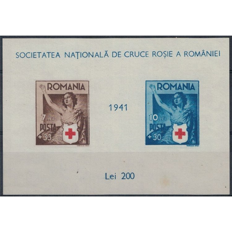 ROMANIA 1941 Red Cross s/s MNH**