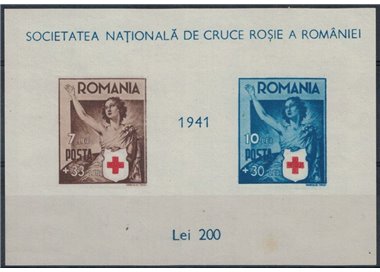 ROMANIA 1941 Croce Rossa BF MNH**