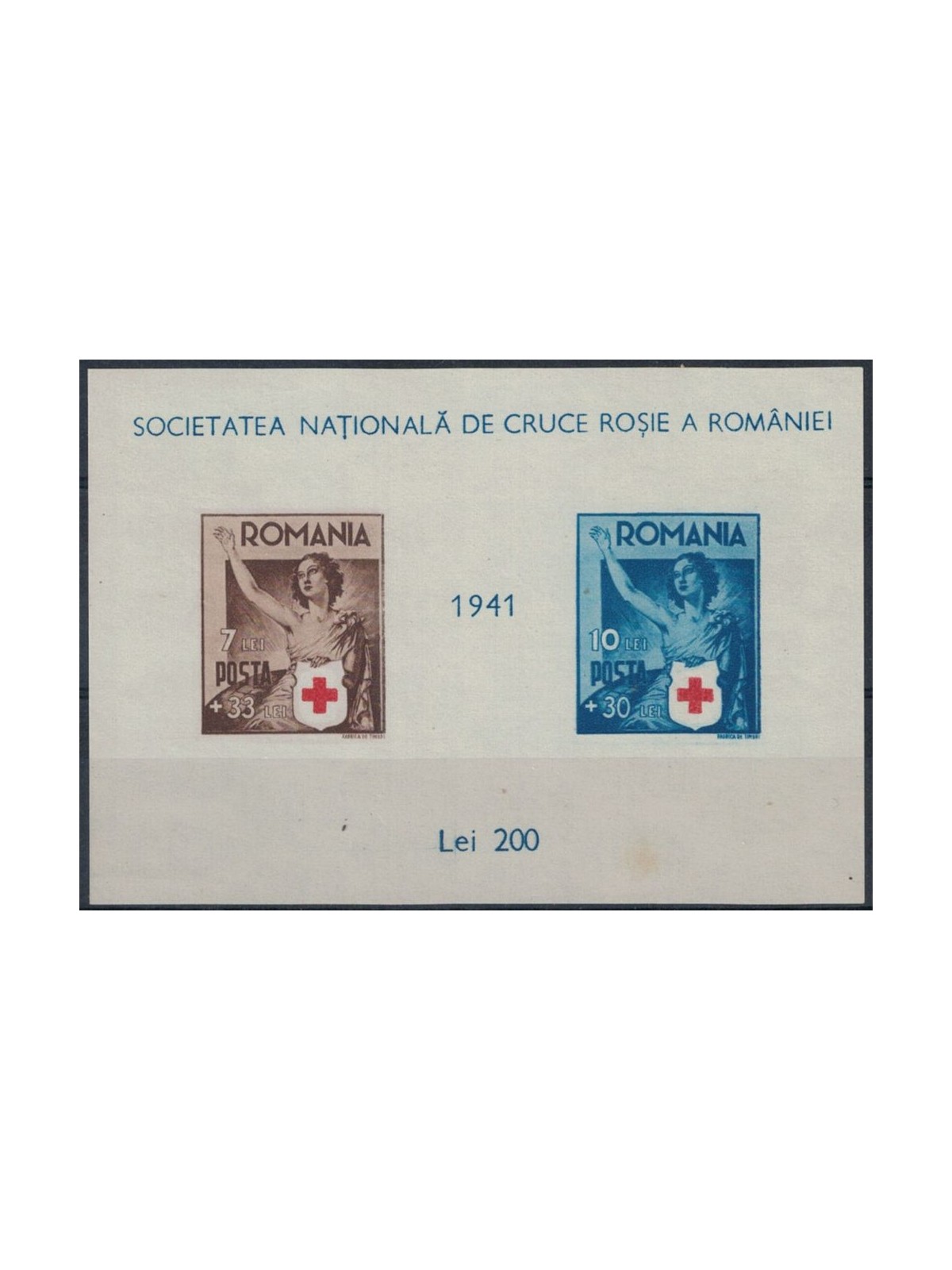 ROMANIA 1941 Red Cross s/s MNH**
