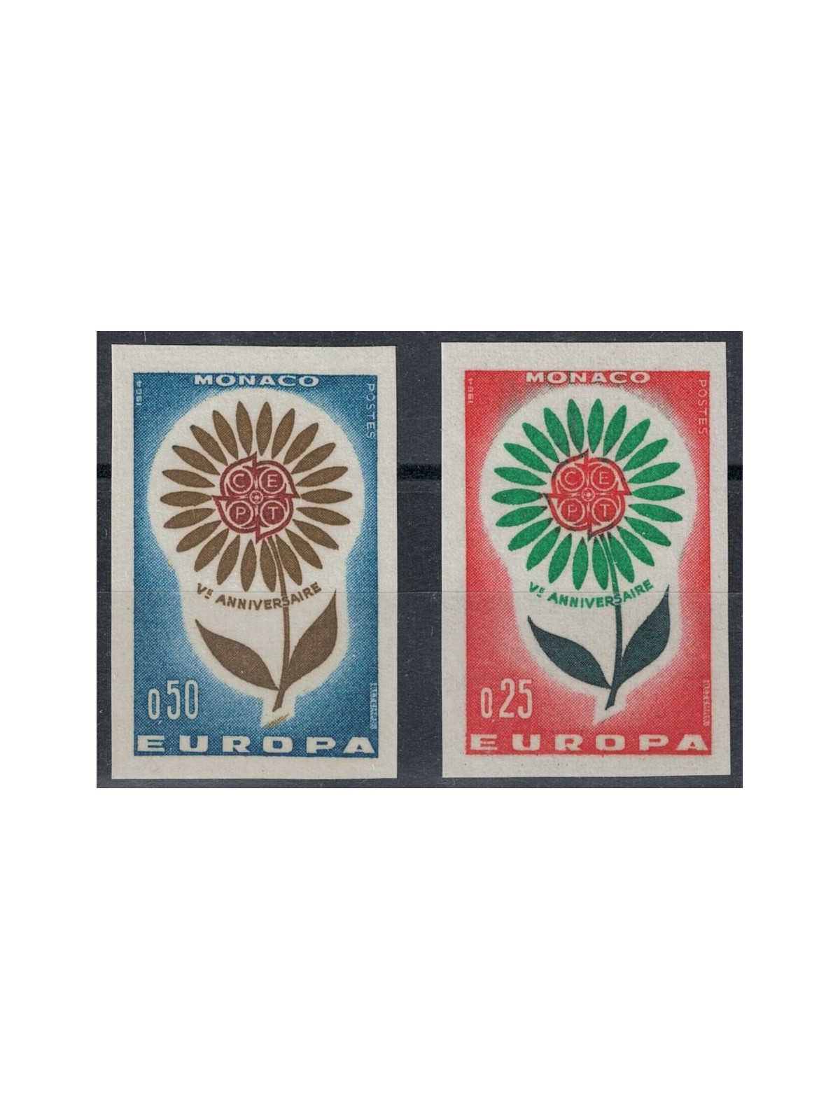 MONACO 1964 Europe, imperforated 2v MNH**