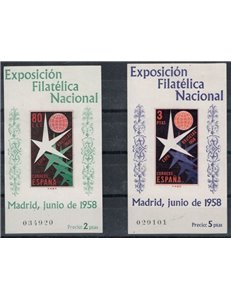 SPAIN 1958 Brussels Expo 2 s/s MNH**