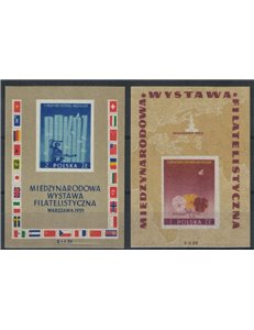 POLAND 1955 Warsaw Expo 2 s/s MNH**
