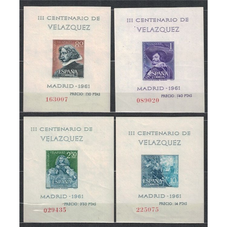 SPAGNA 1961 Centenario Velasquez 4 BF MNH**