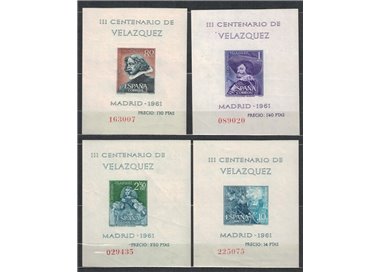 SPAGNA 1961 Centenario Velasquez 4 BF MNH**